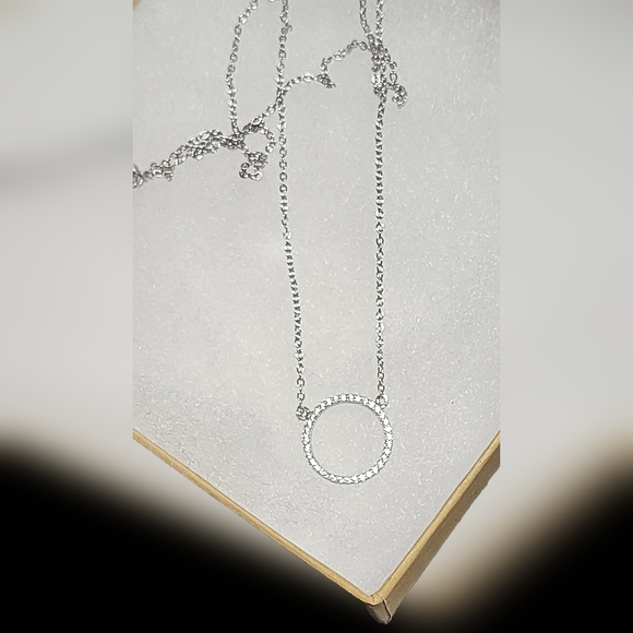 STERLING SILVER ROUND PENDANT NECKLACE - Picture 4 of 7